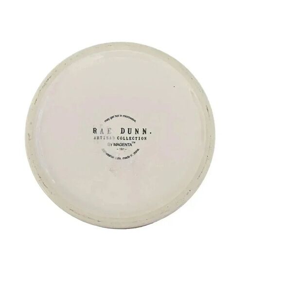 Rae Dunn Merry Catmas Pet Food Bowl Matte cream and red  ceramic - Picture 3 of 4